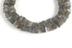 High Quality 16\" Long Strand Natural Grey Moonstone <b>Heishi</b> <b>Beads</b> Smooth Square Shape Gemstone Wholesale - Product Image 4