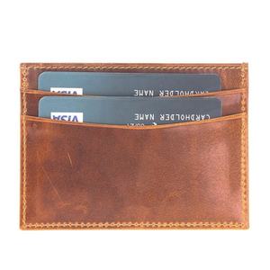 Portefeuille Slim personnalisé Vintage en cuir véritable, <span class=keywords><strong>porte</strong></span>-<span class=keywords><strong>cartes</strong></span> de crédit, avec Logo personnalisé, vente en gros, unités - Product Image 5