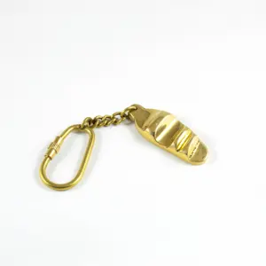 High Selling Quality Brass Nautical Small Mini Sleeper Shoe Keychain Keyring KeyHolder with Brass Loop corporate Gift