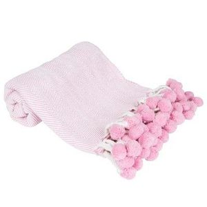 Luxury 50x60 Super Warm Knitted Raschel <b>Blanket</b> With Pom Pom Solid Style Adult Throws for Winter Bed Use - Product Image 3