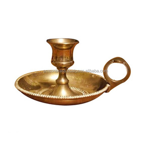 <b>Brass</b> Chamberstick <b>Candlestick</b> Holder With Decorative Snuffer Unique Design Metal Chamber Stick Holder - Product Image 2