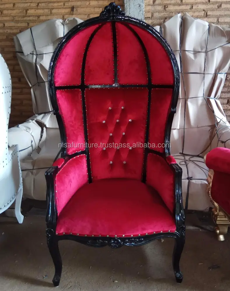 French Antique Canopy Throne Wedding Chair living room furniture