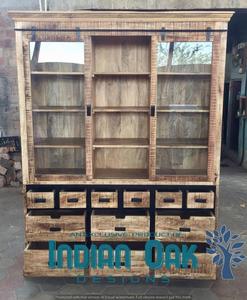 Mueble de Cocina Moderno de Estilo Industrial Rústico Vintage de Madera Maciza de 2 Piezas, Librería, Mueble de Salón, Aparador Vintage de Roble Indio - Product Image 2