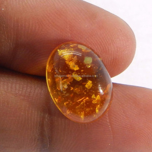 Piedra sintética ámbar para hombre, piedra de 15x11mm, cabujón ovalado de 3,70 cts, Gema suelta para hacer joyería - Product Image 4