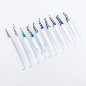 Pince à épiler professionnelle d'extension de cils en acier inoxydable durable de haute qualité avec logo personnalisé pince à cils à pointe pointue - Product Image 3