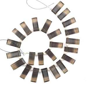 Bonita colección de cuentas de fluorita Natural de 1 hebra multicolor de alta calidad, forma de rectángulo facetado, piedra preciosa marrón Briolette - Product Image 1