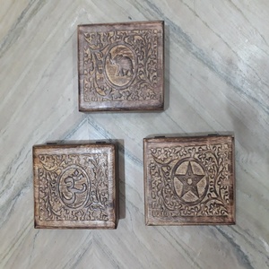 Om Carved <b>Wooden</b> <b>Jewellery</b> Boxes Elephant Carved Boxes Star Carved Boxes <b>Wooden</b> Carved <b>Jewellery</b> Boxes Wholesale From India - Product Image 1