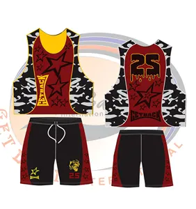 Shorts personalizados para lacrosse, uniformes 100% poliéster de malha sublimada com malha de ilhós e conjuntos para roupas esportivas