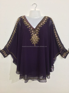 Kaftan brodé de style élégant et perlé à sequins tendances vestimentaires traditionnelles pour les caftans ethniques de taille supérieure - Product Image 4