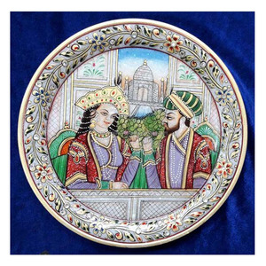 White Marble <b>Painted</b> Plate - Product Image 1