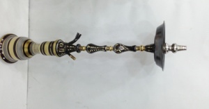 Accessoires de narguilé de type plié en laiton massif lourd de luxe traditionnel Farida avec techniques de laque et modèle d'oxyde de cuivre - Product Image 5