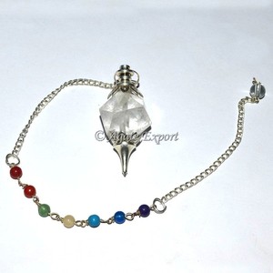 Décor de Quartz en cristal transparent, pendule de Chakra en pierre - Product Image 1