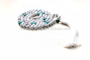 สร้อยคอหินฮาวไลท์พลอยมาลาสไตล์โบฮีเมียนธรรมชาติ108ลูกประคำสวดมนต์ญี่ปุ่นสำหรับการทำสมาธิโยคะหรือของขวัญปาร์ตี้ - Product Image 3