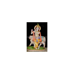 Krishna en marbre, Statue de vache, 1 pièce - Product Image 1