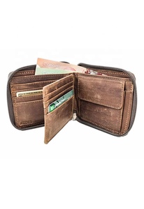 Mens Genuine Leather Zip <b>Wallet</b> Vintage RFID Bifold <b>Card</b> <b>Holder</b> Organizer Purse Wholesale Vintage Genuine Leather Mens <b>Wallet</b> - Product Image 5