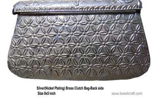 SILVER FINISH METAL CLUTCHES VINTAGE DESIGNER HANDBAGS - Product Image 3