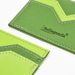 Custom Design Saffiano Leather Bank Card Sleeve For Unisex with RFID Blocking