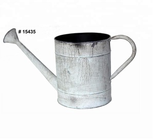 Bote de agua de metal de hierro galvanizado antiguo para riego de plantas - Product Image 1