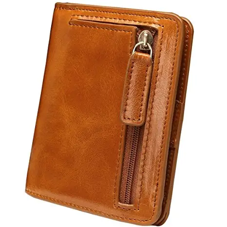Custom Vintage Men's Genuine Crazy Horse Leather Wallet, Men Money Clip