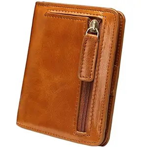 Custom Vintage MenのGenuine Crazy Horse Leather Wallet、Men Money Clip