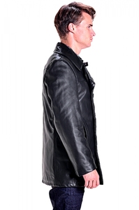 Mens หนังรถจักรยานยนต์คู่หนัง Coat แจ็คเก็ตเสื้อแจ็คเก็ตเสื้อกันหนาว - Product Image 4