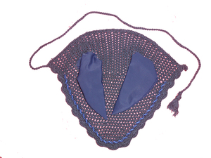 Red de oreja de algodón transpirable de ganchillo de caballo/capucha velo de mosca máscara de oreja accesorio de aseo de caballo con bandera - Product Image 4