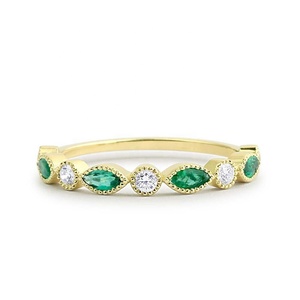 925 argento <span class=keywords><strong>smeraldo</strong></span> rotondo brillante zircone gemma CZ anello nuziale arcobaleno gioielli - Product Image 1