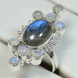 925 argent Sterling Labradorite bague marque qualité supérieure haute qualité mode fiançailles anneaux de mariage bijoux pour femmes - Product Image 1