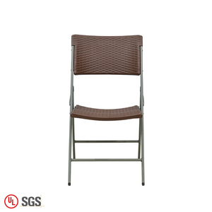 Silla marrón plegable de plástico de diseño moderno para fiestas, sillas plegables de ratán para patio al aire libre para eventos - Product Image 2