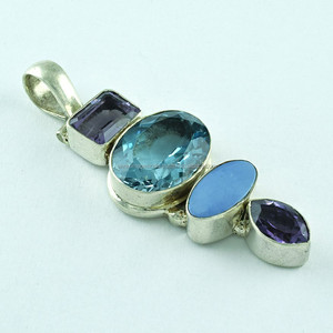 Pendentifs en pierres semi-précieuses argent Sterling 925, bijoux faits à la main, plusieurs couleurs, en argent Sterling, joaillerie en pierres précieuses - Product Image 2