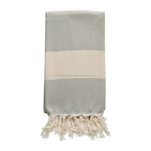 ก้างปลาผ้าขนหนูตุรกี Pestemal คลาสสิก,ผ้าขนหนู Hamam ขายส่ง-สีดำ - Product Image 6