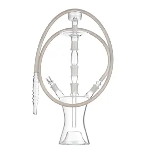 Metier New Arrival Wholesale Factory Supply Cheap 26 cm Tall 2 Hose Hand Blown Glass Hookah Shisha Water Pipe Nargile from India
