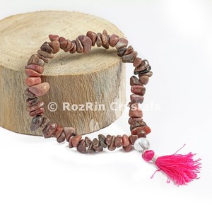 Rhodonite <b>Chips</b> Power Bracelets | healing <b>chips</b> bracelets - Product Image 1