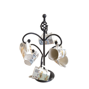 Modern Double Tier Bohemian Metal Iron <b>Mug</b> Cup <b>Stand</b> - Product Image 1