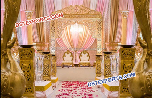 Royal Fiber Wedding Stage Decoraciones Elegante vela Decoración para Indian Mandap Stage-para ceremonias de boda - Product Image 3