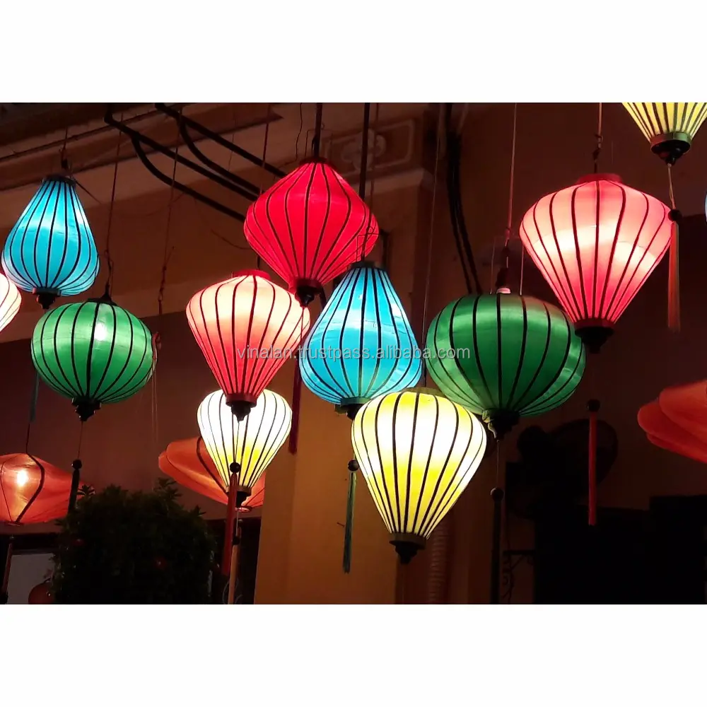 Linternas de seda de Vietnam para decoración de bodas, linternas para exteriores