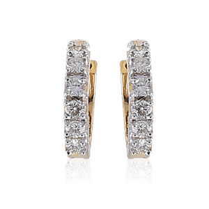 Pendientes de Aro con Diamantes Reales para Niñas, Estilo Casual - Product Image 2