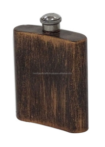 Seau à glace en cuivre antique couvercle en bois refroidisseur en métal à double niveau fête du vin mariage capacité 12L imprimé Logo fabriqué en Inde - Product Image 3