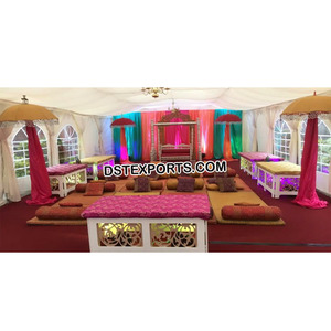 Mdhndi de temática marroquí para escenario, decoración de Ceremonia de Maharani Sangeet - Product Image 1