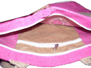 Linen Shopping <b>Bag</b> Embroidered Flower Design Zipper Closure <b>Medium</b> <b>Size</b> Fashion Promotional <b>Bag</b> 100% Eco-Friendly Outdoor Use - Product Image 6