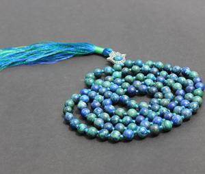 สร้อยคอไข่มุกคริสโซโคลลาสร้อยคอลูกปัดมาลาสำหรับสวดมนต์มีพู่ห้อย108 - Product Image 2