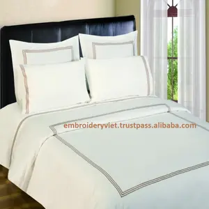 Draps de lit en lin 100% coton, drap de lit de luxe 5 étoiles, pour hôtel Commercial, literie