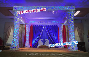 Mandap de Boda Real con Corona, Mandap de Madera Tallada para Bodas, Mandap Tradicional Gujarati de Seis Pilares Dobles, Mandap para Bodas en Australia - Product Image 4