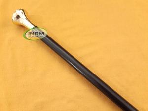 Bastón plegable de madera tallado a mano estilo Vintage con mango en T de latón diseño de reloj náutico bastón de senderismo con punta de goma - Product Image 4