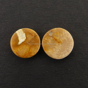 ปะการังธรรมชาติ14มม. Cabochon 12.40 Cts 1คู่อัญมณีหลวมสำหรับทำเครื่องประดับ - Product Image 2