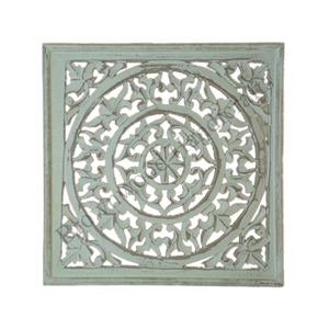 MDF Carving Wall Hanging Panel Hand Carved Luxury Decorative Square Shape Wall <b>Plaque</b> for Room Lobby Interior Home Decoration - Product Image 1