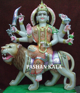 Unique Marble Handmade Goddess Durga Sculptures - Product Image 1