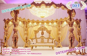Impresionante Mandap de Madera para Bodas Indias, Conjunto de Mandaps de Madera para Bodas, Fabricante de Mandaps de Madera Tallada para Bodas en Australia, Decoración para Eventos - Product Image 5