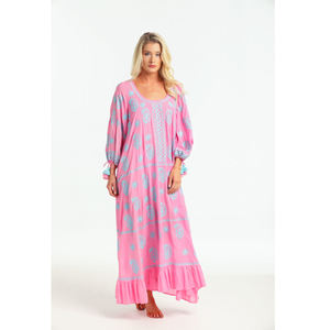 Aari-Vestido largo recto de estilo ucraniano con manga de globo, volantes, Espalda descubierta, sexi, con dobladillo, 2019 - Product Image 1