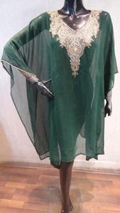 Vestido de Kaftan, elegante caftán de la INDIA bordado corto de cristal de playa con cuentas, aspecto elegante de moda de Dubái - Product Image 5